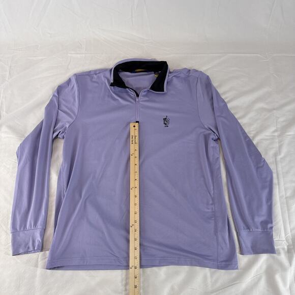 Polo Ralph Lauren Men Large Purple 1/4 Quarter Zip Performance Pullover Golf Gym - Picture 4 of 7
